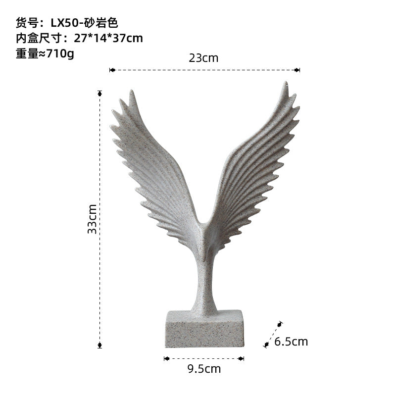 Nordic American Style Simple Resin Angel Wings Ornaments Soft Decoration Model Room Decoration TV Wine Cabinet Decoration Gift