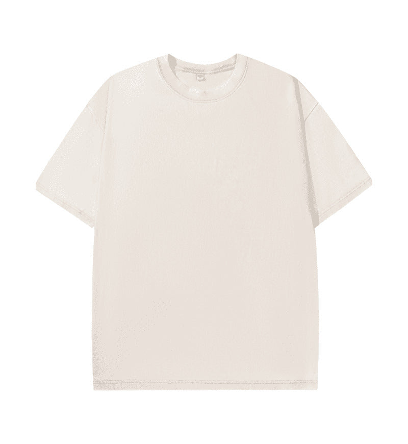 Oversizes Men's and Women's Pure Cotton American Retro Washed T-Shirts Short-Sleeved Loose Tops European Size