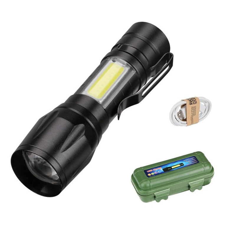 led flashlight rechargeable multi-purpose long-range portable super bright household mini portable side light