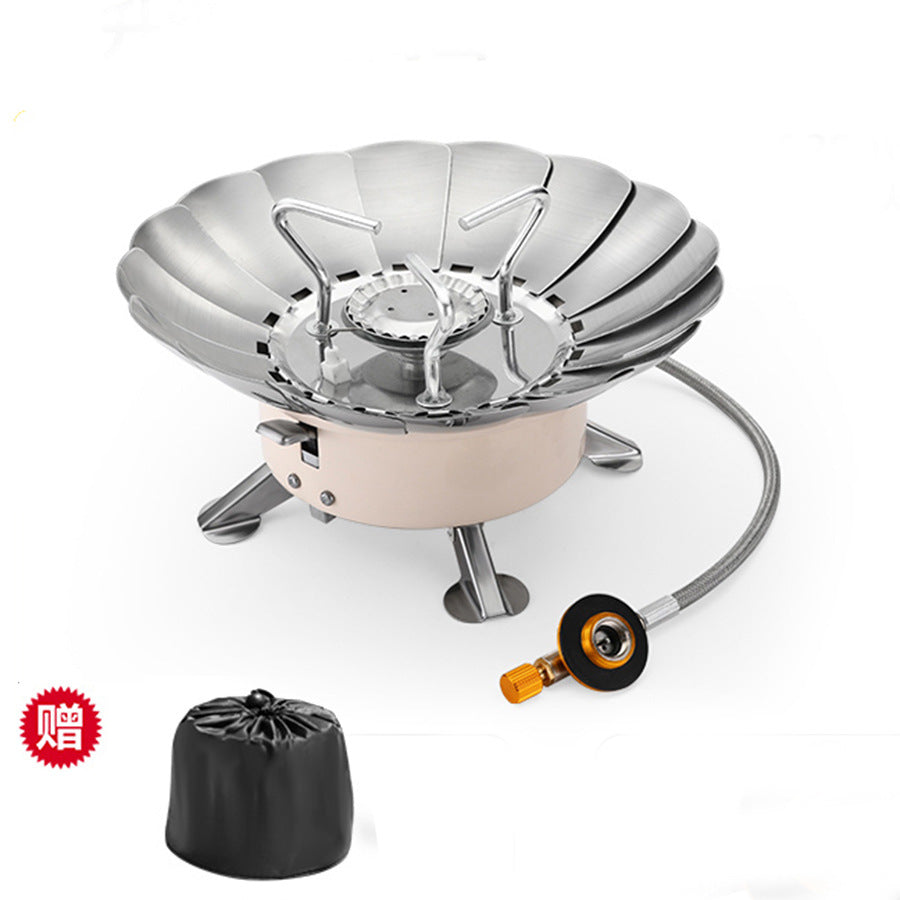Outdoor Gas Stove Camping Windproof Stove Portable Water Boiling Tea Stove Tile Lotus Gas Stove Fierce Stove