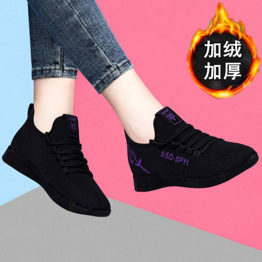 A generation of spring and autumn canvas shoes old Beijing cloth shoes women's soft bottom sneakers breathable casual shoes plus velvet cotton shoes