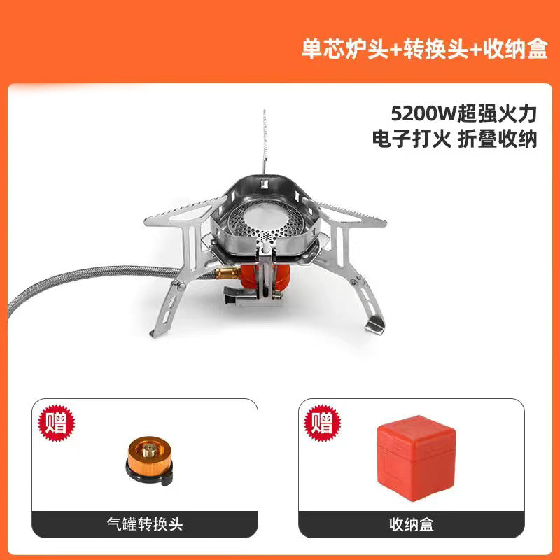 Folding Stove Camping Equipment Portable Gas Stove Mini Outdoor High Flame Windproof Suitable for High Altitudes