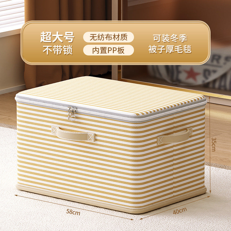 Clothes with Lock Fabric Finishing Box Household Super Large Capacity Foldable Clothes Wardrobe Toy Storage Basket Storage Box