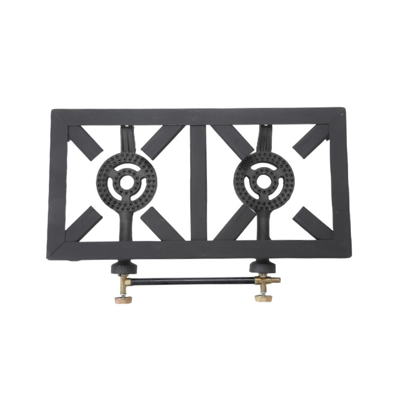 Outdoor High-Power Stove Gas Stove Angle Steel Stove Cast Iron Double Burner Gas Stove