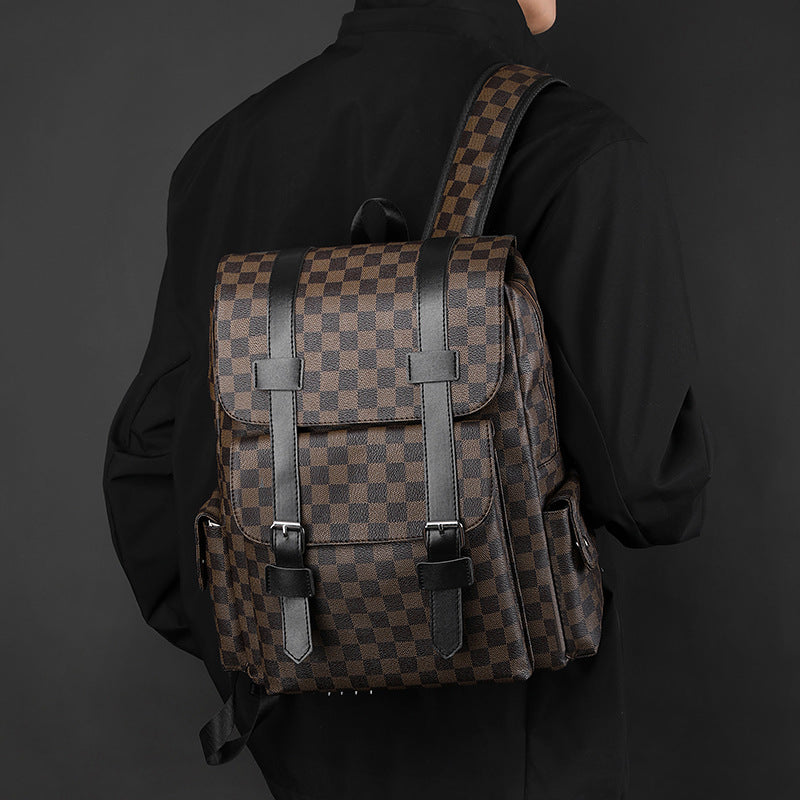 College Style Backpack Plaid Men's Backpack Youth Campus Travel College Student Bag British Business Computer Bag
