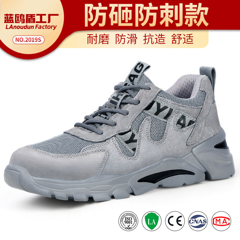 Factory Direct Sales of Men's Labor Protection Shoes, Lightweight, Comfortable, Soft, Anti-Smash, Anti-Puncture, All-Season Work Shoes, Non-Slip Safety Shoes for Men
