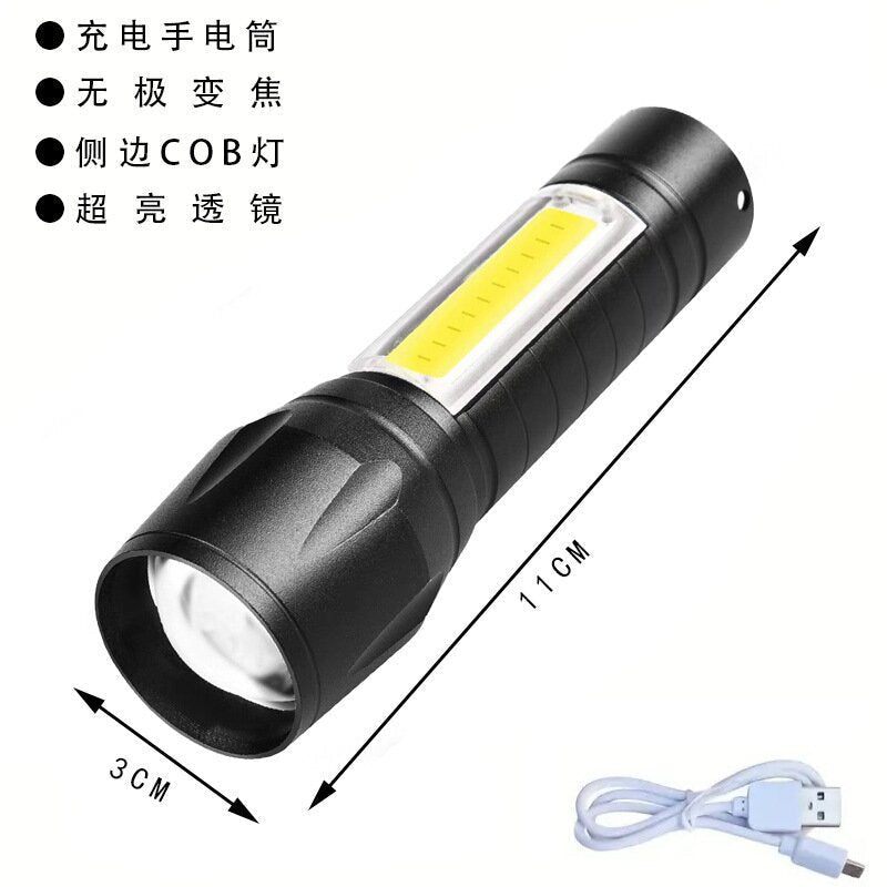 Quad-core flashlight bright LED charging 100,000 lumens burst bright high-power outdoor multi-function lighting long-range light