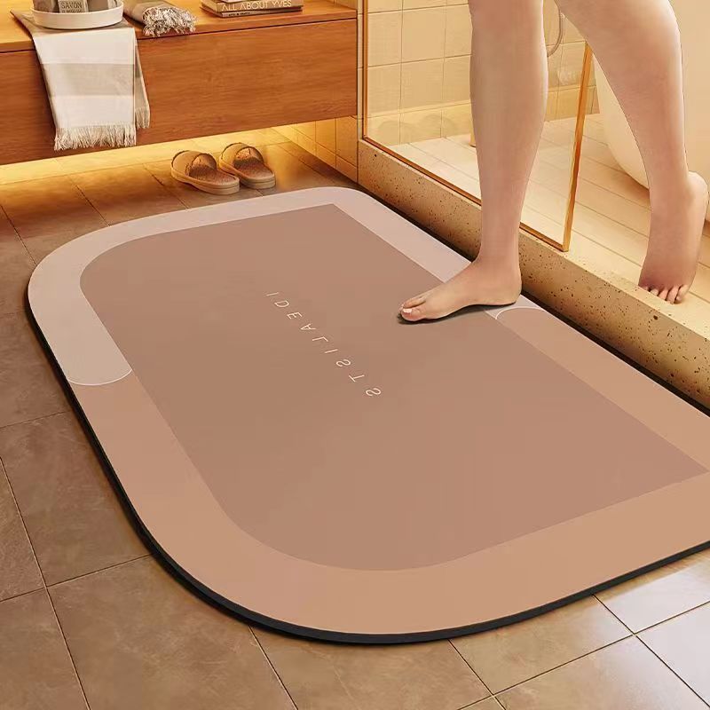 Bathroom Diatom Mud Water-Absorbent Non-Slip Floor Mats Entrance Door Mats Bathroom Quick-Drying and Stain-Resistant Floor Mats