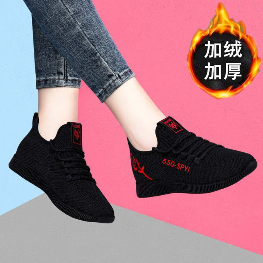 A generation of spring and autumn canvas shoes old Beijing cloth shoes women's soft bottom sneakers breathable casual shoes plus velvet cotton shoes