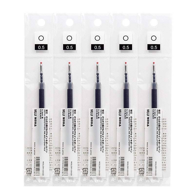 New Japanese Stationery Muji Retractable Gel Pen 0.5mm Refill for Students