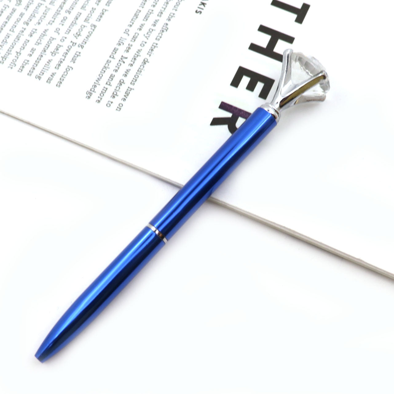 Student Creative Crystal Diamond ballpoint pen advertising pen carved LOGO cross-border large diamond pen metal ballpoint pen