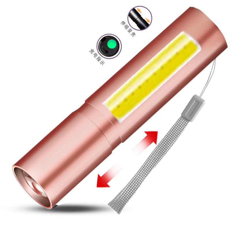 led flashlight rechargeable multi-purpose long-range portable super bright household mini portable side light