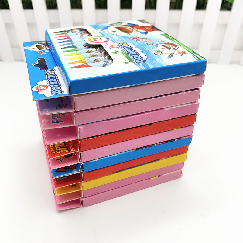 Primary school stationery crayon 12 color set cartoon kindergarten gift painting oil painting stick children small prize gift