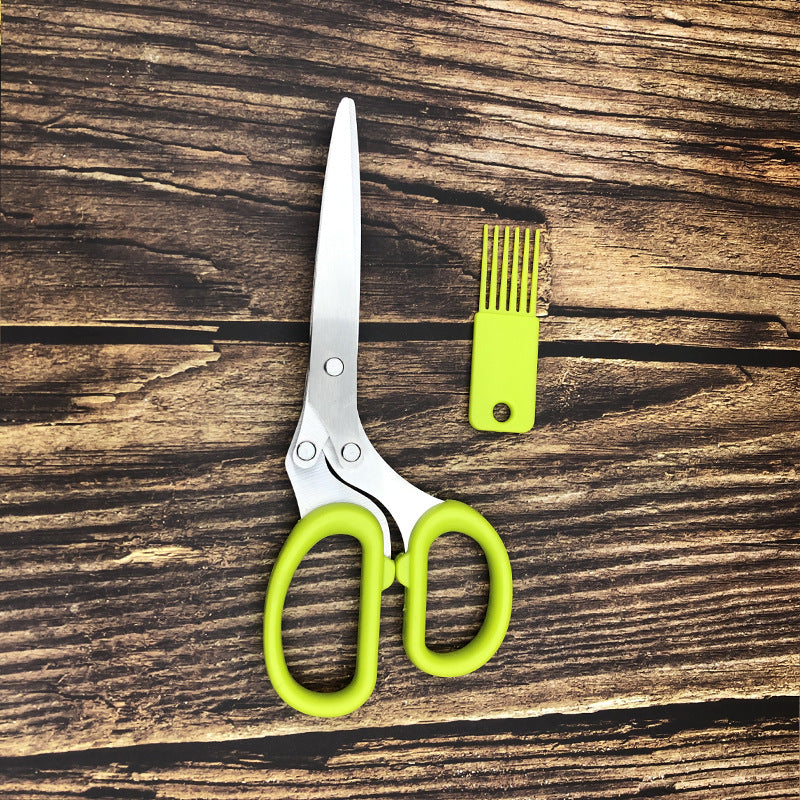 Five-layer onion scissors oblique stainless steel onion scissors paper scissors seaweed food scissors household kitchen multi-layer scissors