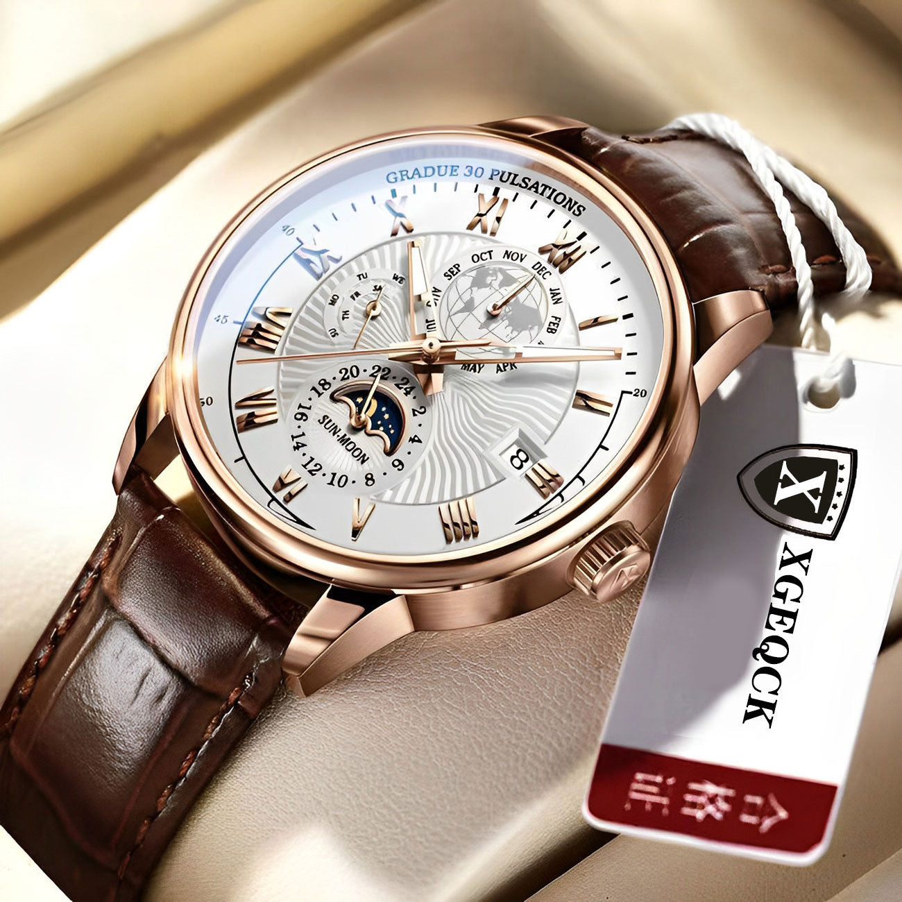 2024 new automatic movement Men's Watch fashion business trend Korean luminous calendar watch men's watch
