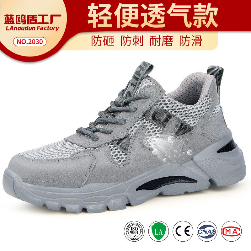 Factory Direct Sales of Men's Labor Protection Shoes, Lightweight, Comfortable, Soft, Anti-Smash, Anti-Puncture, All-Season Work Shoes, Non-Slip Safety Shoes for Men