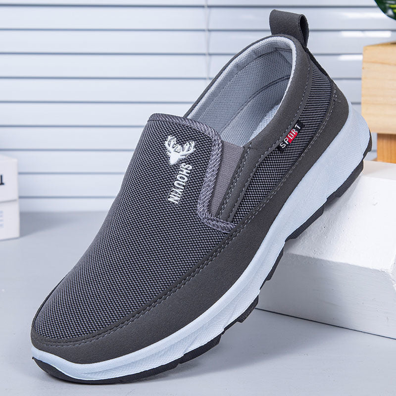 Spring old Beijing cloth shoes breathable canvas shoes men's slip-on non-slip wear-resistant work shoes tendon sole casual shoes