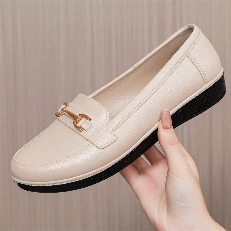 Waterproof Plastic Shoes for Women Summer 2021 New Pointed Toe Shoes British Style Loafers Black Professional Formal Work Shoes