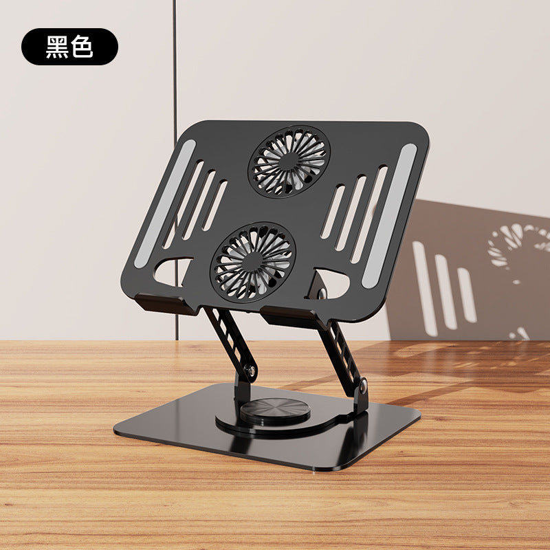 360 ° Rotating Metal Laptop Cooling Stand with Fan Desktop Tablet Support Stand Lifting Artifact