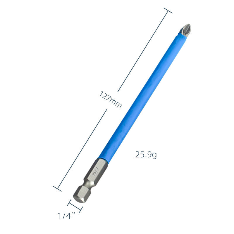 Yunbei non-slip batch head electric wind batch nozzle electric screwdriver head magnetic batch head PH2 blue leather cross batch head