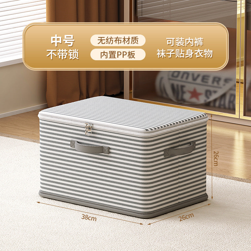 Clothes with Lock Fabric Finishing Box Household Super Large Capacity Foldable Clothes Wardrobe Toy Storage Basket Storage Box