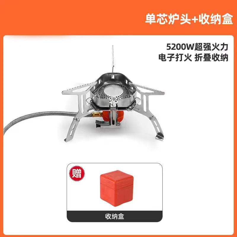 Folding Stove Camping Equipment Portable Gas Stove Mini Outdoor High Flame Windproof Suitable for High Altitudes