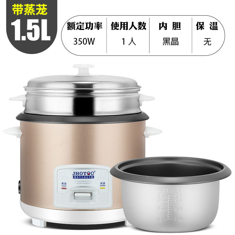Rice Cooker Household Multifunctional Old-Fashioned Non-Stick Pot 1-2-6 Liters 5 Large Capacity Dormitory Automatic Rice Cooker Black Crystal