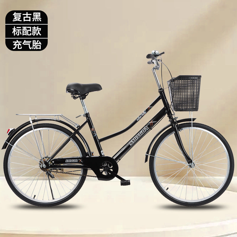 New Bicycle Adult 26 Inch 24 Inch Men's and Women's Inflatable College Students Retro Commuter Old People's Bicycle