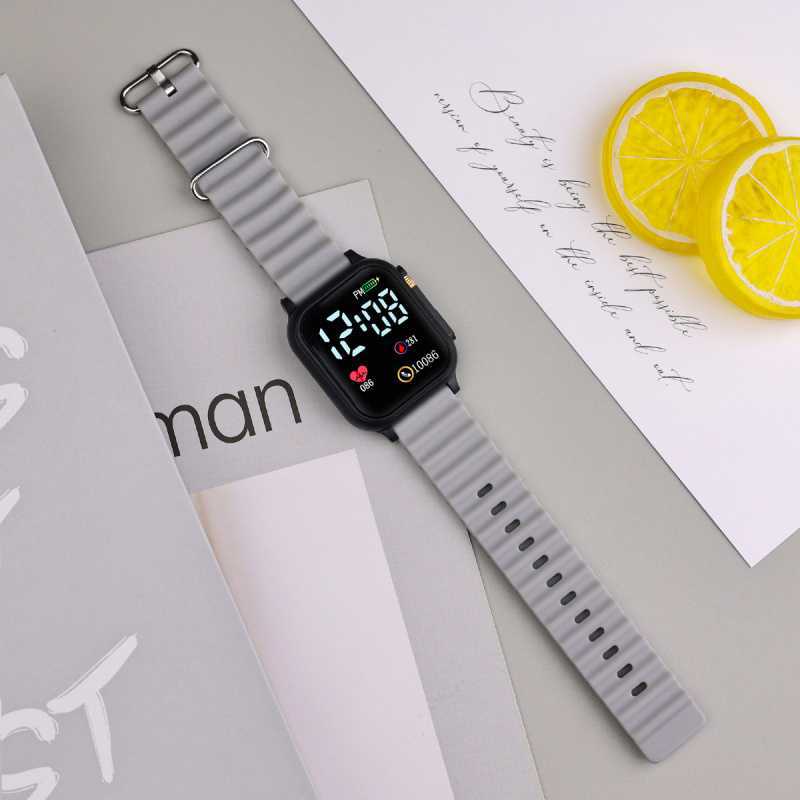 New Love Square Led Electronic Watch Creative Ocean Wave with Digital Luminous Watch for Women