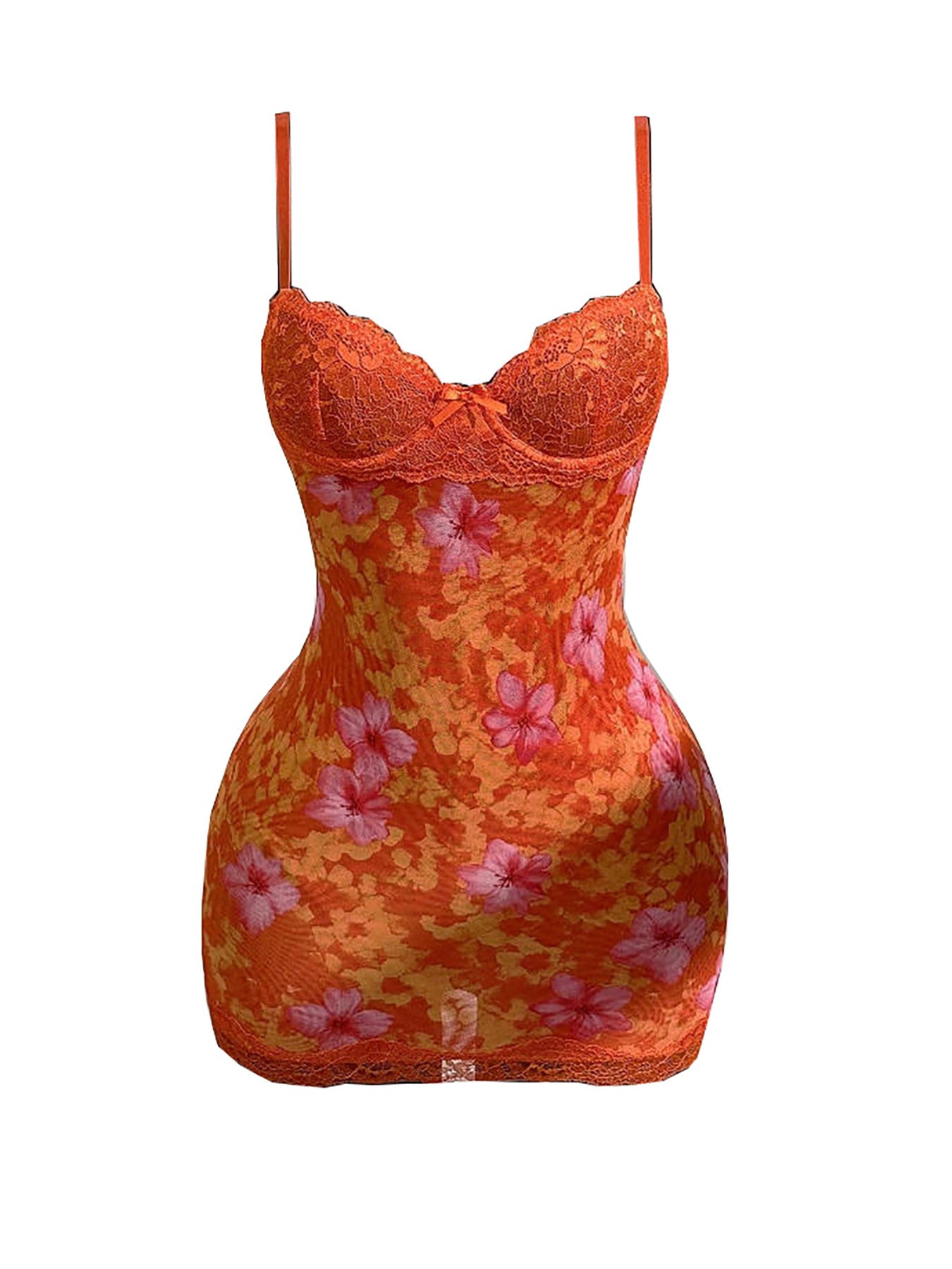 2025 Cross-Border Amazon Sexy Lace Suspender Skirt Waist Retro Print Backless Floral Hip Skirt Fragmented Dress