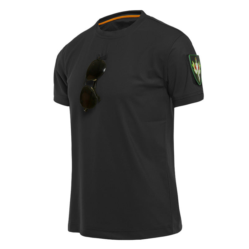 Camouflage Training T-Shirt Outdoor Running Mountaineering Sports Quick-Drying Short-Sleeved Casual Breathable Round Neck T-Shirt
