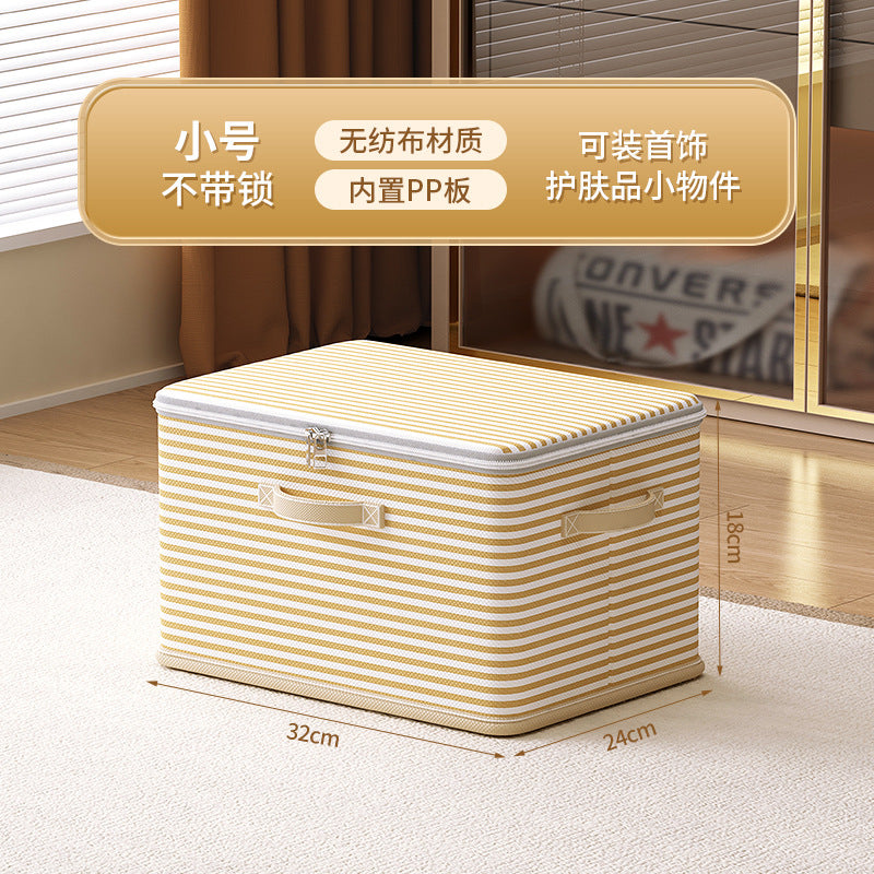 Clothes with Lock Fabric Finishing Box Household Super Large Capacity Foldable Clothes Wardrobe Toy Storage Basket Storage Box