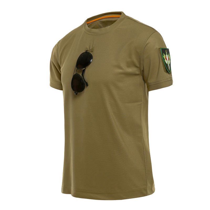 Camouflage Training T-Shirt Outdoor Running Mountaineering Sports Quick-Drying Short-Sleeved Casual Breathable Round Neck T-Shirt