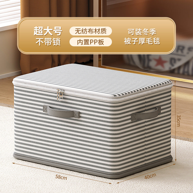 Clothes with Lock Fabric Finishing Box Household Super Large Capacity Foldable Clothes Wardrobe Toy Storage Basket Storage Box