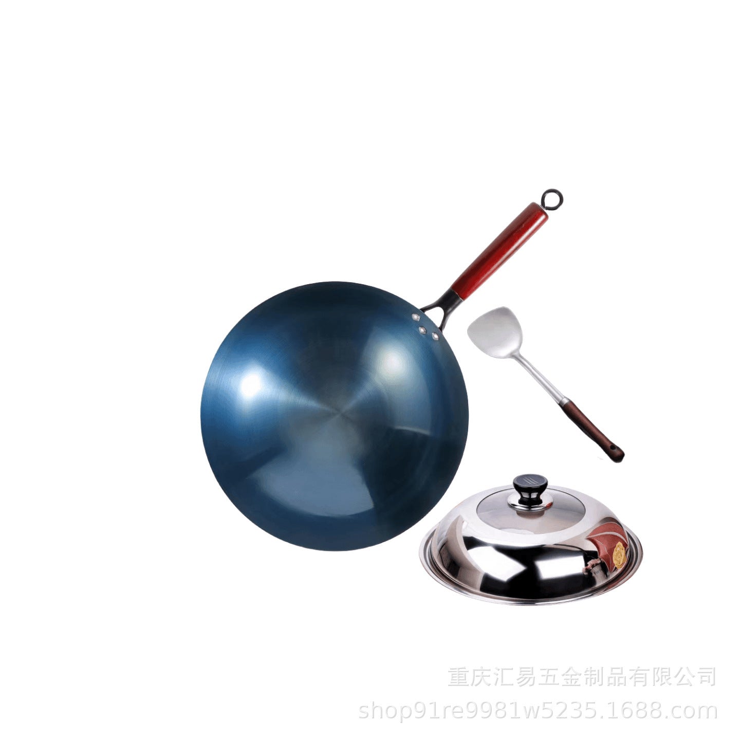 Iron Pot Is Not Easy to Stick, Old-Fashioned Uncoated Wok, Household Gas Stove, Commercial Street Stall, Outdoor Wrought Iron Grilled Blue Pot