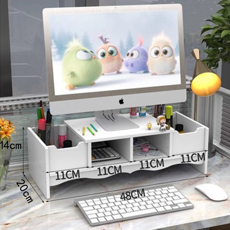 Desktop Monitor Computer Elevated Double-Layer Display Stand Office Desk Elevated Multi-Functional Storage Rack