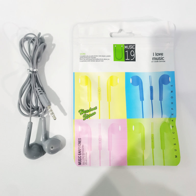 U19 U18 Wired Headphones Glossy U88 Macaron Headphones Flat Ear Heavy Bass Karaoke Call Microphone