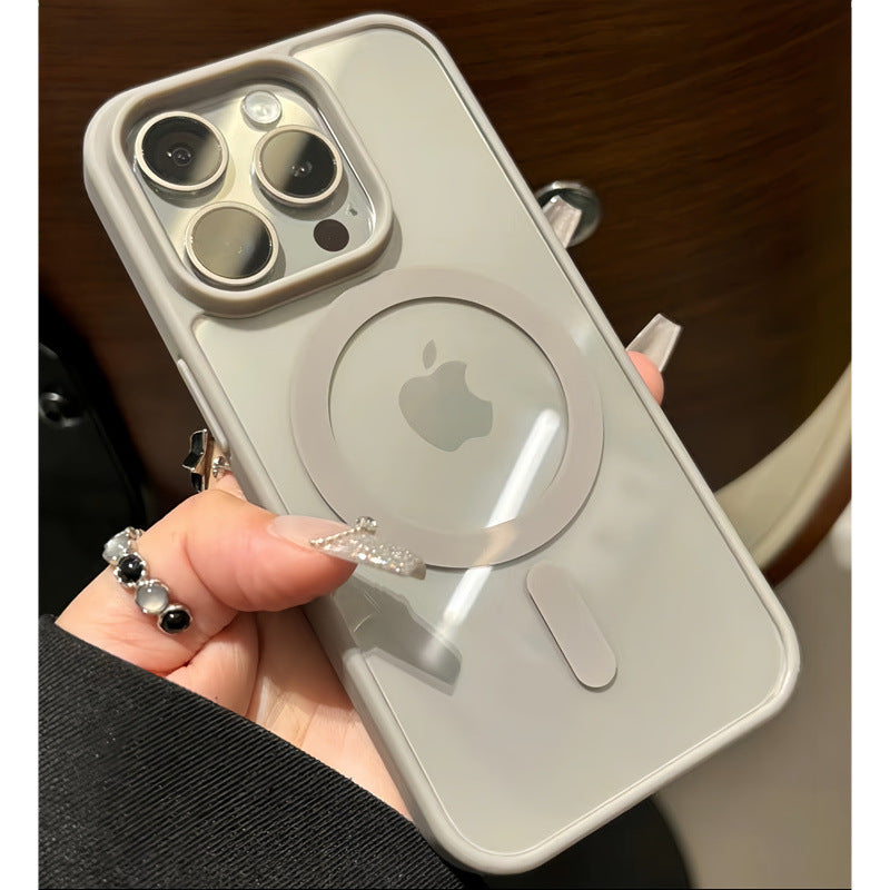 Suitable for Apple 17Pm Magnetic Phone Case, Transparent Acrylic Heat Dissipation, Anti-Drop iPhone 15 Matte Protective Case 16