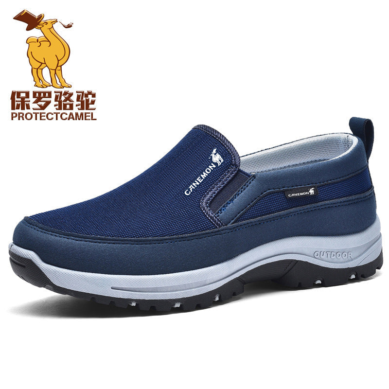 Men's Non-slip Slip-on Walking Shoes  Large-size Casual Mesh Sports Shoes Soft-soled Travel Shoes
