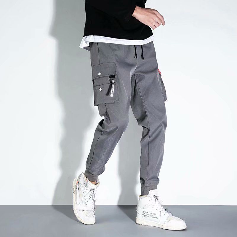 Korean Style Student Trendy Brand Slim Fit Cow Pants Youth Loose Trousers Men's Large Size Trendy Leg-toe Casual Long Pants