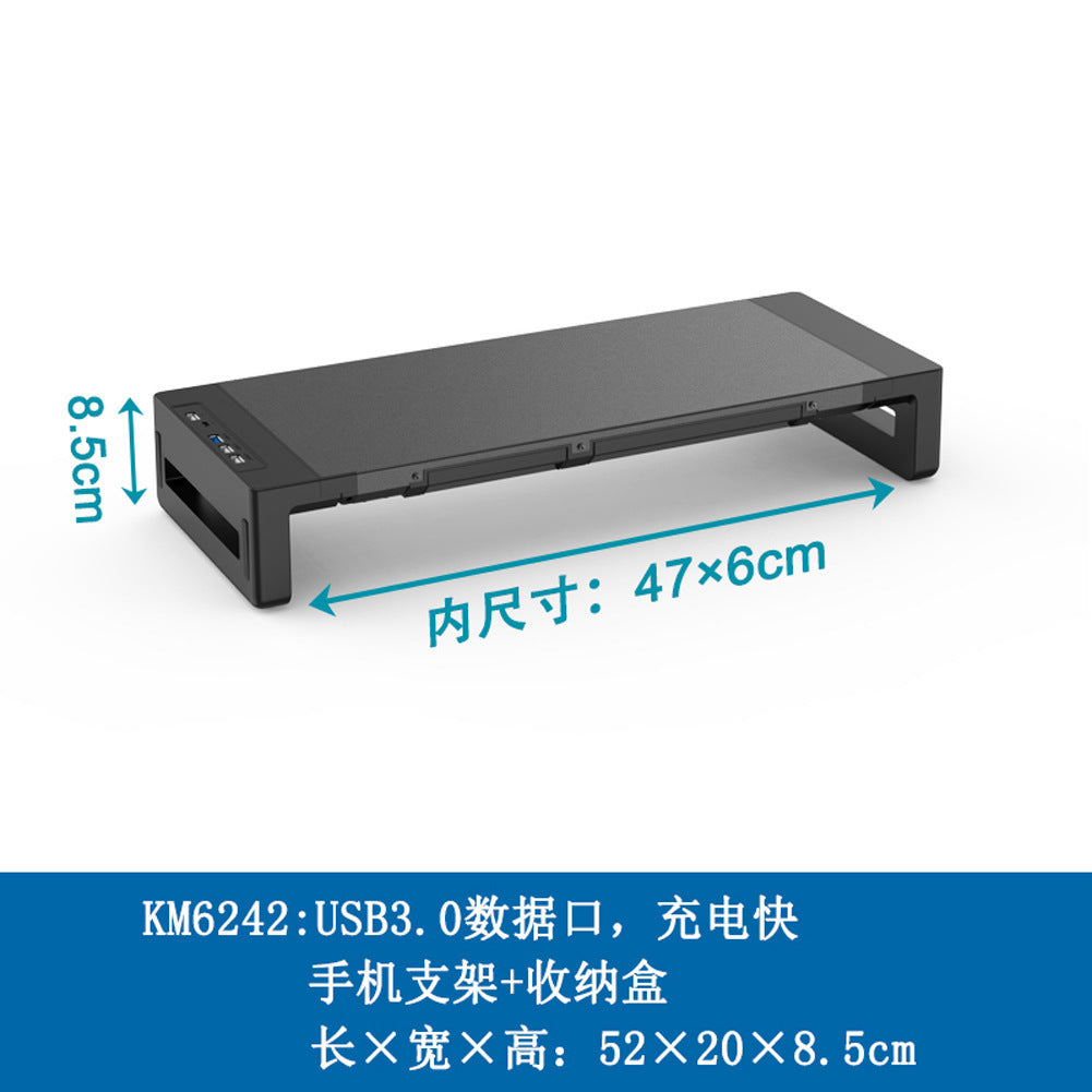 USB3.0 computer monitor heightening rack RGB memory color light multifunctional folding display stand with drawer