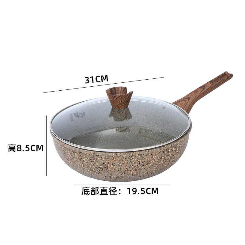 Granite Maifan Stone Non-Stick Cookware Set Open Flame Induction Double Bottom Dishwasher Pfoa Free