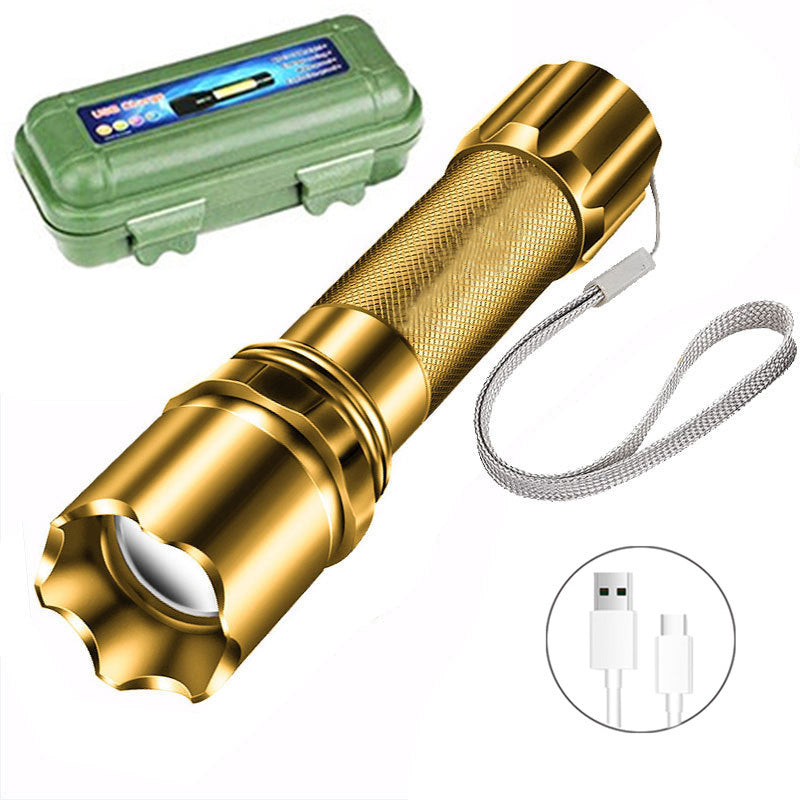 led flashlight rechargeable multi-purpose long-range portable super bright household mini portable side light