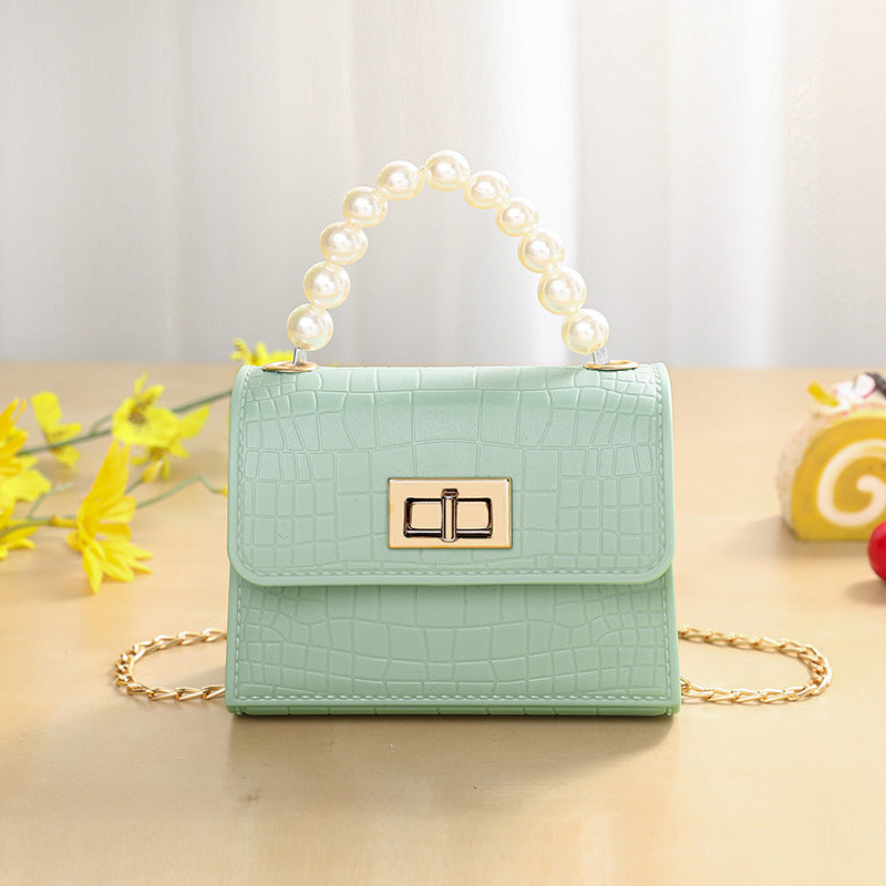 foreign trade crocodile pattern Pearl portable jelly bag shoulder Women's bag messenger bag bags mobile phone casual bag