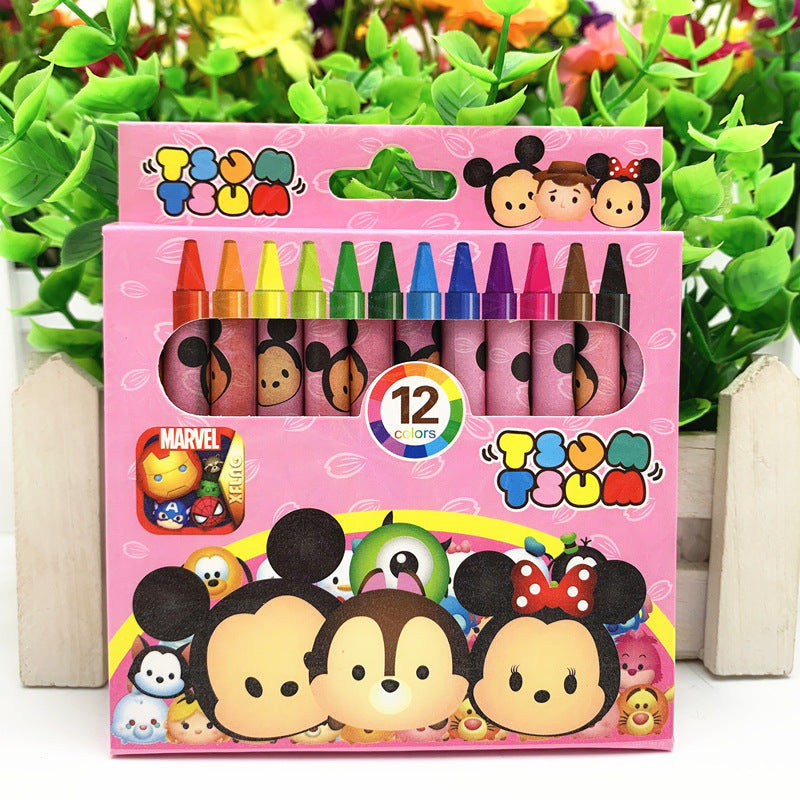 Primary school stationery crayon 12 color set cartoon kindergarten gift painting oil painting stick children small prize gift