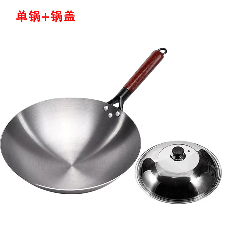 Iron Pot Is Not Easy to Stick, Old-Fashioned Uncoated Wok, Household Gas Stove, Commercial Street Stall, Outdoor Wrought Iron Grilled Blue Pot