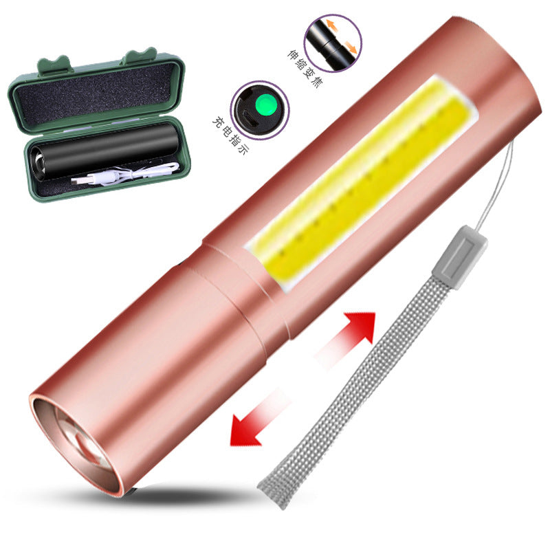 led flashlight rechargeable multi-purpose long-range portable super bright household mini portable side light