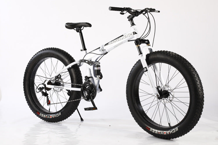 Outdoor Folding Snow Bike Soft Tail Mountain Bike 4.0 Wide Big Tire Variable Speed 26 ATV bicycle