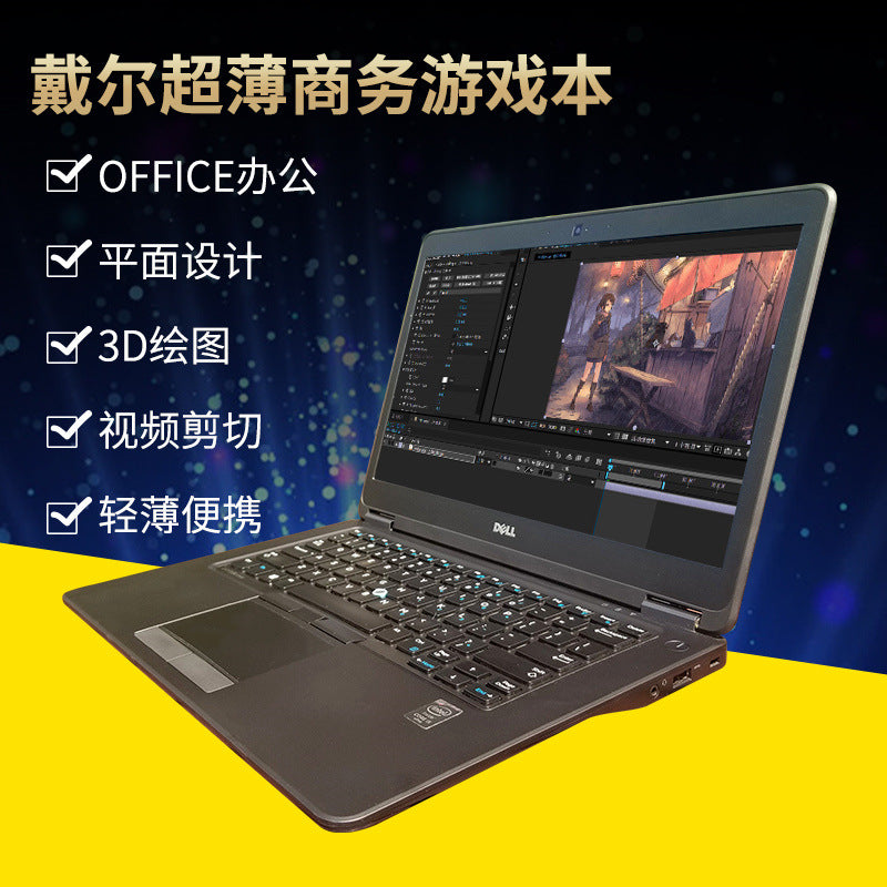 I7 Laptop Wholesale 14inch Online Class Business Office Ultra-Thin Independent Display Game Notebook 15.6inch Satchel Heat Dissipation