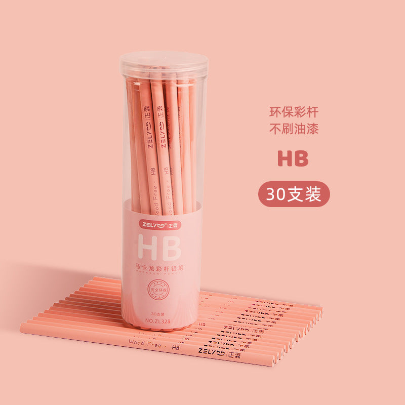 Pencil Wholesale Zhenglin Macaron Color Pole Safety Cross-Border Pencil Hb2B Triangle Pole Student Kidsren's Writing and Painting